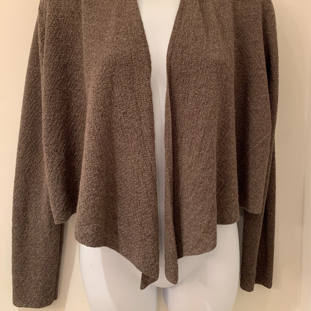 Eileen Fisher crop wool sweater lightweight draped